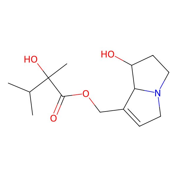 2D Structure of [(7S,8R)-7-hydroxy-5,6,7,8-tetrahydro-3H-pyrrolizin-1-yl]methyl (2S)-2-hydroxy-2,3-dimethylbutanoate