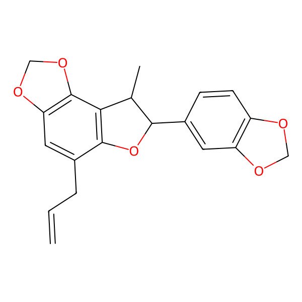 2D Structure of (7S,8S)-7-(1,3-benzodioxol-5-yl)-8-methyl-5-prop-2-enyl-7,8-dihydrofuro[2,3-g][1,3]benzodioxole