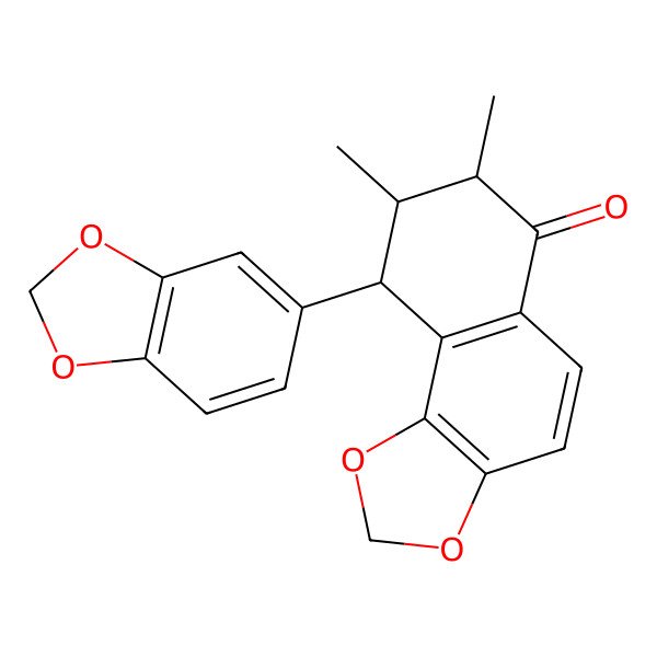 2D Structure of (7S,8S,9R)-9-(1,3-benzodioxol-5-yl)-7,8-dimethyl-8,9-dihydro-7H-benzo[g][1,3]benzodioxol-6-one