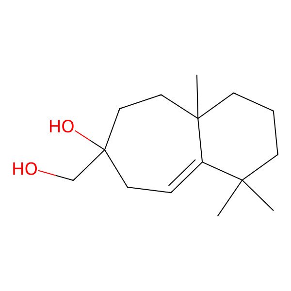 2D Structure of (7S,9aS)-7-(hydroxymethyl)-4,4,9a-trimethyl-1,2,3,6,8,9-hexahydrobenzo[7]annulen-7-ol