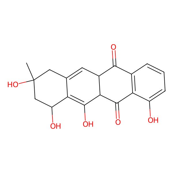 2D Structure of (7S,9S)-4,6,7,9-tetrahydroxy-9-methyl-7,8,10,11a-tetrahydro-5aH-tetracene-5,12-dione