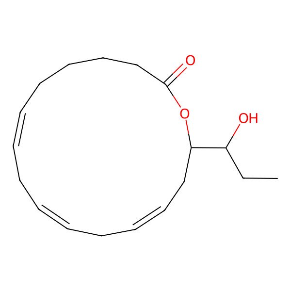 2D Structure of (7Z,10Z,13Z,16S)-16-[(1S)-1-hydroxypropyl]-1-oxacyclohexadeca-7,10,13-trien-2-one