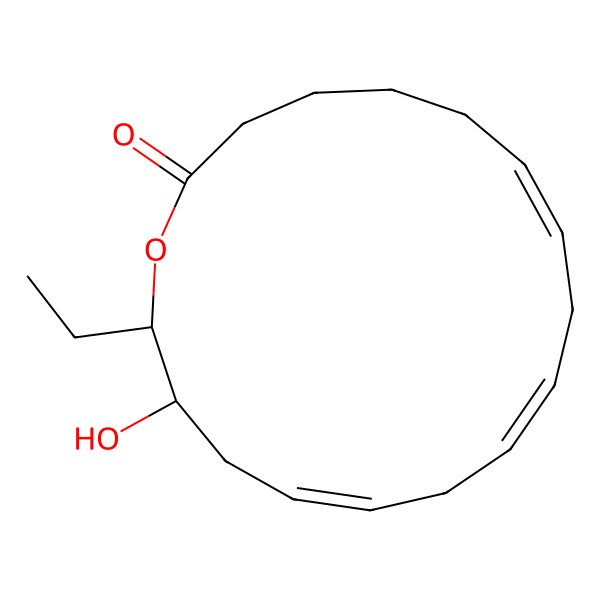 2D Structure of (7Z,10Z,13Z,16S,17S)-17-ethyl-16-hydroxy-1-oxacycloheptadeca-7,10,13-trien-2-one