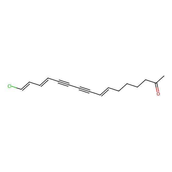 2D Structure of (7Z,13E,15Z)-16-chlorohexadeca-7,13,15-trien-9,11-diyn-2-one