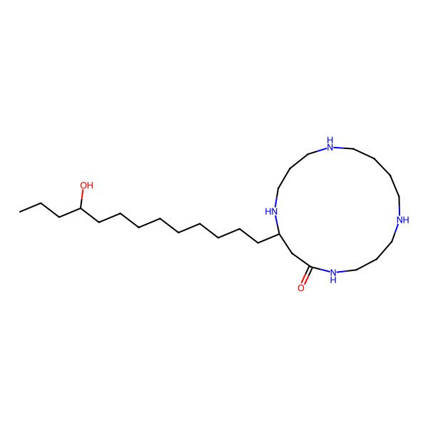 2D Structure of 8-(10-Hydroxytridecyl)-1,5,9,13-tetrazacycloheptadecan-6-one