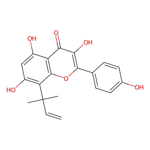 2D Structure of 8-(1,1-Dimethyl-2-propenyl)kaempferol