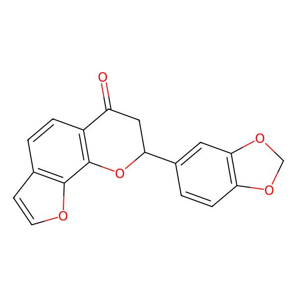 2D Structure of 8-(1,3-Benzodioxol-5-yl)-7,8-dihydrofuro[3,2-h]chromen-6-one