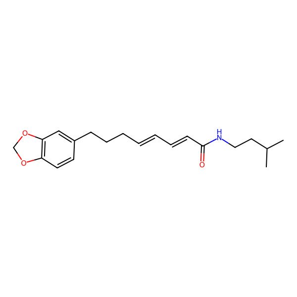 2D Structure of 8-(1,3-benzodioxol-5-yl)-N-(3-methylbutyl)octa-2,4-dienamide