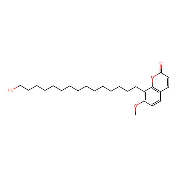 2D Structure of 8-(15-Hydroxypentadecyl)-7-methoxy-2h-benzopyran-2-one 2D Structure of 8-(15-Hydroxypentadecyl)-7-methoxy-2h-benzopyran-2-one