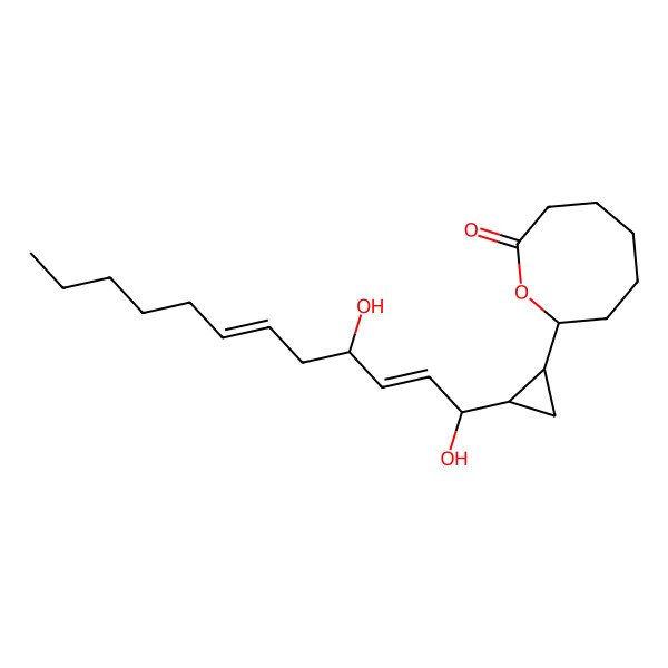 2D Structure of 8-[2-(1,4-Dihydroxydodeca-2,6-dienyl)cyclopropyl]oxocan-2-one