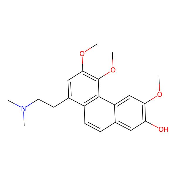 2D Structure of 8-[2-(Dimethylamino)ethyl]-3,5,6-trimethoxyphenanthren-2-ol
