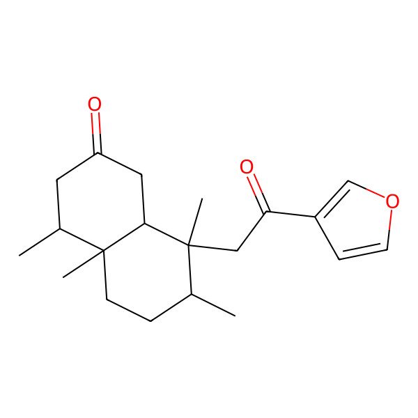 2D Structure of 8-[2-(furan-3-yl)-2-oxoethyl]-4,4a,7,8-tetramethyl-3,4,5,6,7,8a-hexahydro-1H-naphthalen-2-one