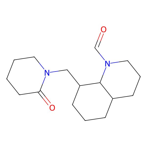 2D Structure of 8-[(2-oxopiperidin-1-yl)methyl]-3,4,4a,5,6,7,8,8a-octahydro-2H-quinoline-1-carbaldehyde