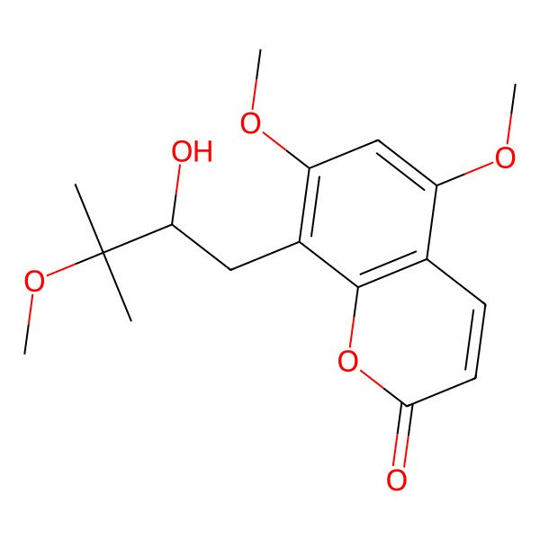 2D Structure of 8-[(2S)-2-hydroxy-3-methoxy-3-methylbutyl]-5,7-dimethoxychromen-2-one