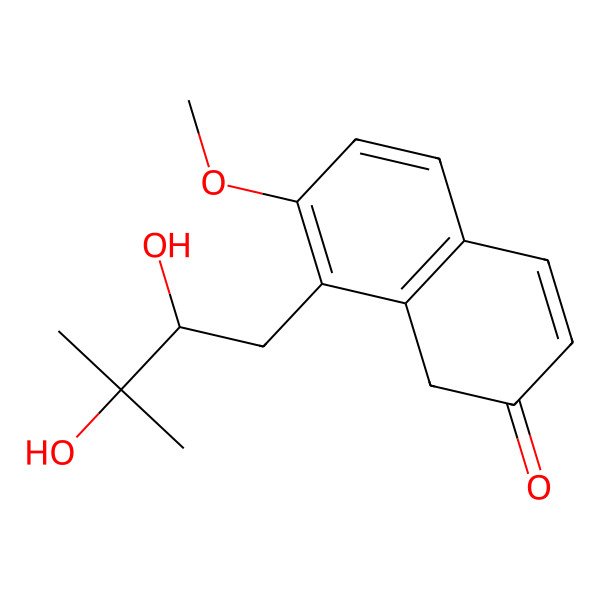 2D Structure of 8-[(2S)-2,3-dihydroxy-3-methylbutyl]-7-methoxy-1H-naphthalen-2-one
