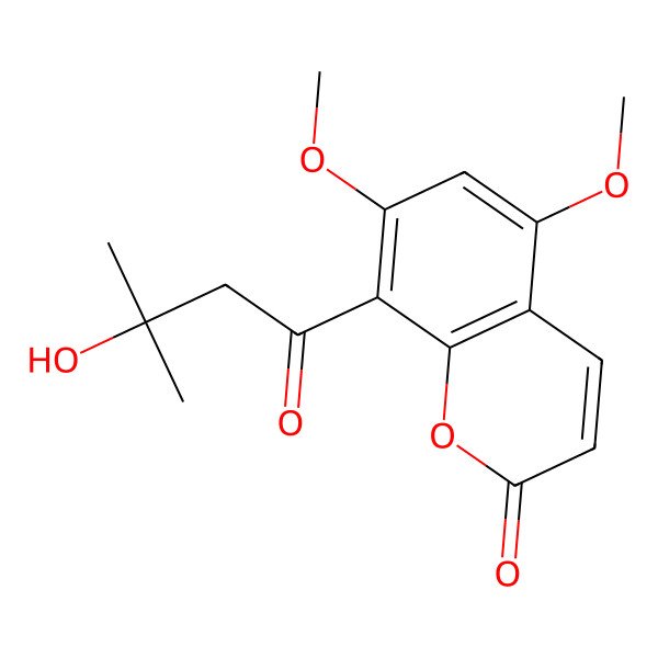2D Structure of 8-(3-Hydroxy-isovaleroyl)-5,7-dimethoxycoumarin