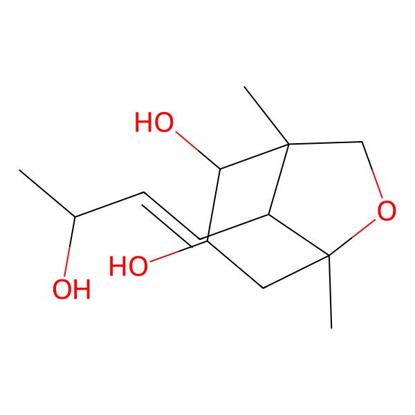 2D Structure of 8-(3-Hydroxybut-1-enyl)-1,5-dimethyl-6-oxabicyclo[3.2.1]octane-2,3-diol