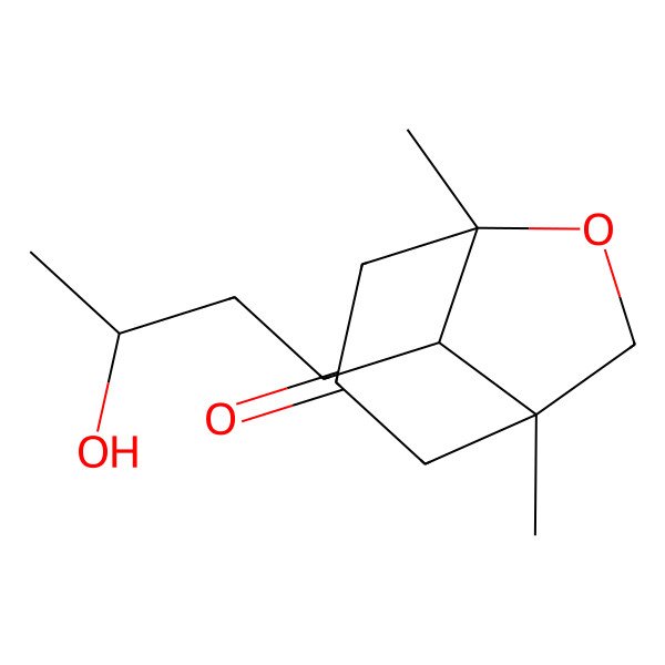 2D Structure of 8-(3-Hydroxybutyl)-1,5-dimethyl-6-oxabicyclo[3.2.1]octan-3-one