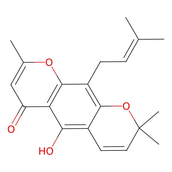 2D Structure of 8-(3,3-Dimethylallyl)spatheliachromene 2D Structure of 8-(3,3-Dimethylallyl)spatheliachromene