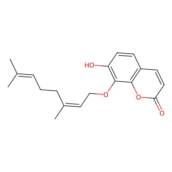 2D Structure of 8-(3,7-Dimethylocta-2,6-dienoxy)-7-hydroxychromen-2-one