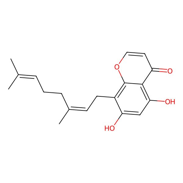 2D Structure of 8-(3,7-Dimethylocta-2,6-dienyl)-5,7-dihydroxychromen-4-one