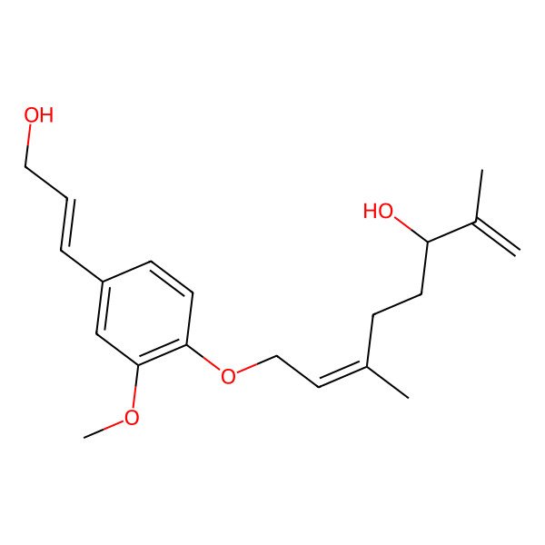 2D Structure of 8-[4-(3-Hydroxyprop-1-enyl)-2-methoxyphenoxy]-2,6-dimethylocta-1,6-dien-3-ol
