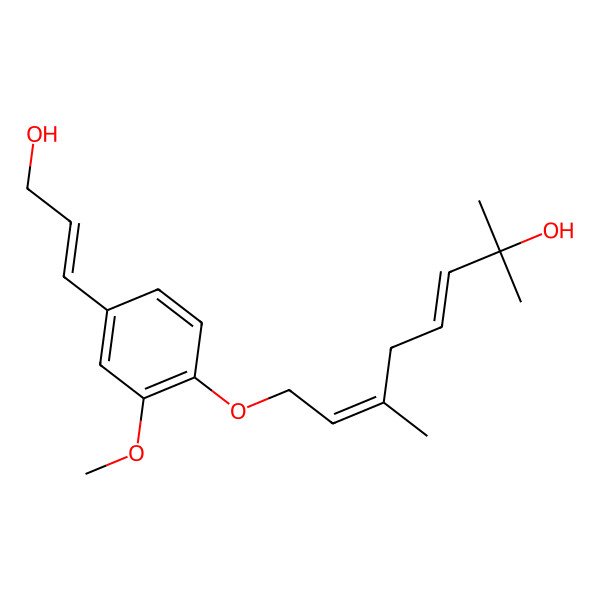 2D Structure of 8-[4-(3-Hydroxyprop-1-enyl)-2-methoxyphenoxy]-2,6-dimethylocta-3,6-dien-2-ol