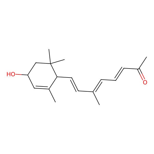 2D Structure of 8-(4-Hydroxy-2,6,6-trimethylcyclohex-2-en-1-yl)-6-methylocta-3,5,7-trien-2-one