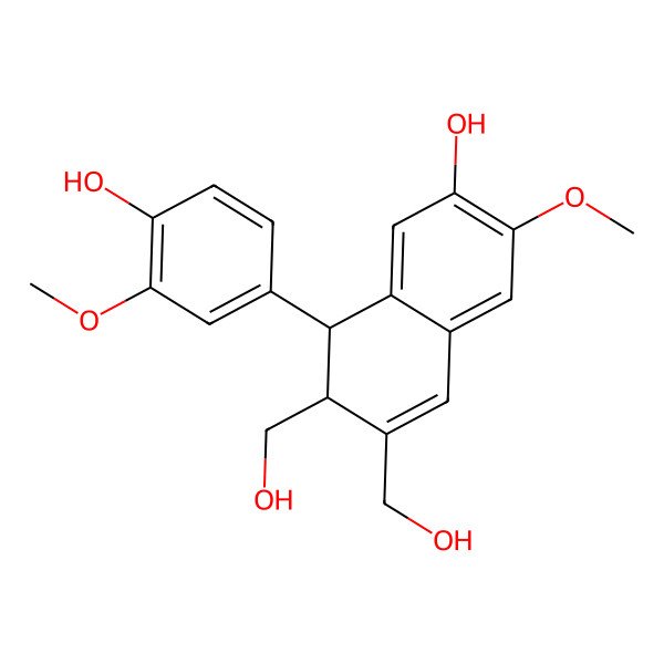 2D Structure of 8-(4-Hydroxy-3-methoxyphenyl)-6,7-bis(hydroxymethyl)-3-methoxy-7,8-dihydronaphthalen-2-ol 2D Structure of 8-(4-Hydroxy-3-methoxyphenyl)-6,7-bis(hydroxymethyl)-3-methoxy-7,8-dihydronaphthalen-2-ol