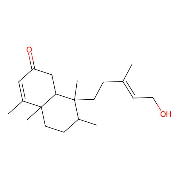 2D Structure of 8-(5-hydroxy-3-methylpent-3-enyl)-4,4a,7,8-tetramethyl-5,6,7,8a-tetrahydro-1H-naphthalen-2-one