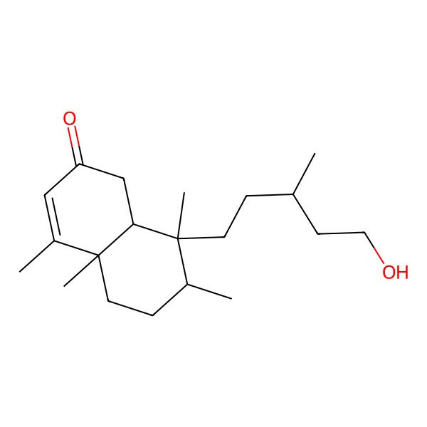 2D Structure of 8-(5-hydroxy-3-methylpentyl)-4,4a,7,8-tetramethyl-5,6,7,8a-tetrahydro-1H-naphthalen-2-one