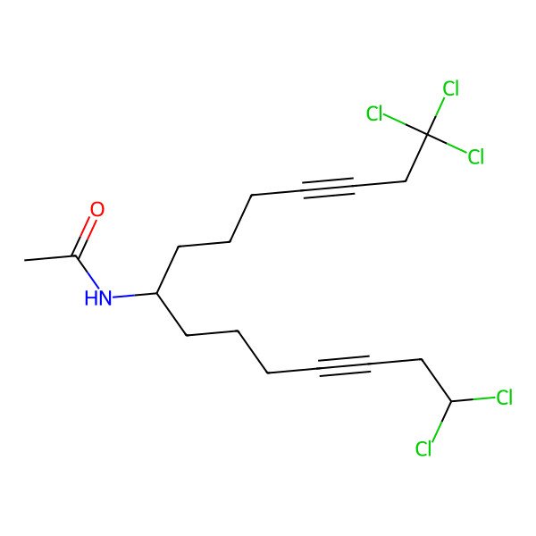 2D Structure of 8-Acetamido-1,1,1,15,15-pentachloropentadeca-3,12-diyne