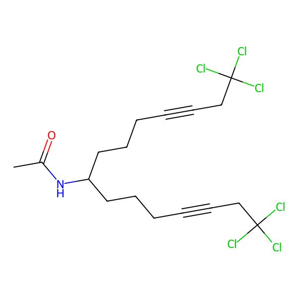 2D Structure of 8-Acetamido-1,1,1,15,15,15-hexachloropentadeca-3,12-diyne