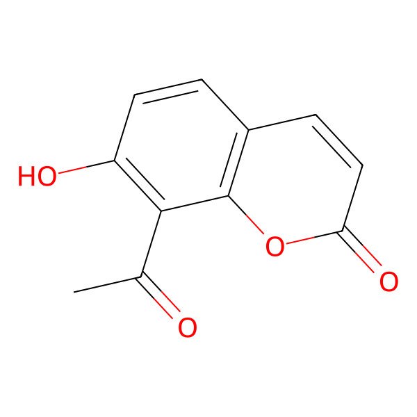 2D Structure of 8-Acetyl-7-hydroxycoumarin
