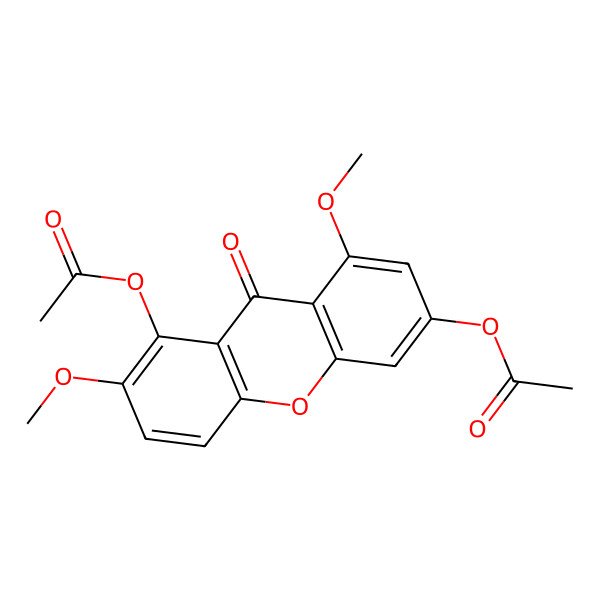 2D Structure of (8-Acetyloxy-1,7-dimethoxy-9-oxoxanthen-3-yl) acetate