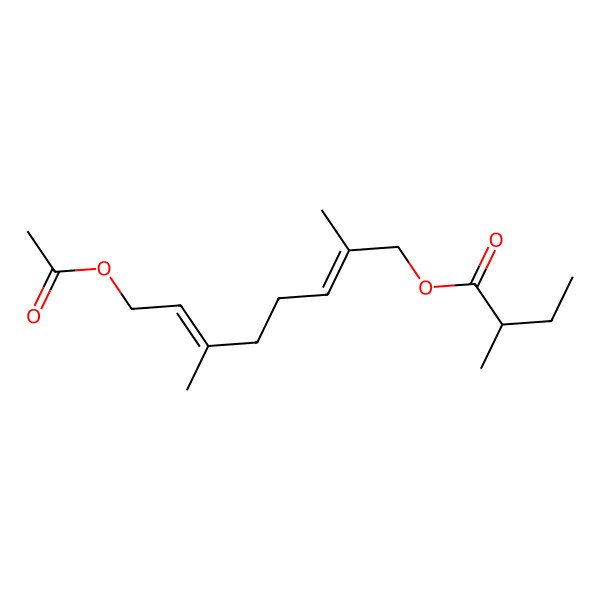 2D Structure of (8-Acetyloxy-2,6-dimethylocta-2,6-dienyl) 2-methylbutanoate 2D Structure of (8-Acetyloxy-2,6-dimethylocta-2,6-dienyl) 2-methylbutanoate