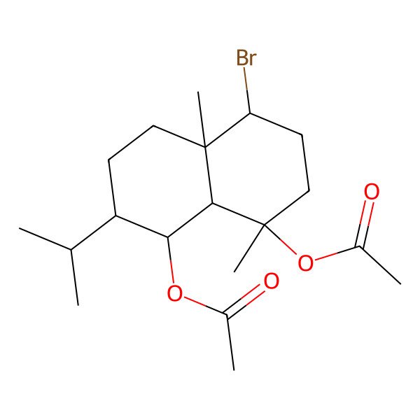 2D Structure of (8-Acetyloxy-5-bromo-4a,8-dimethyl-2-propan-2-yl-1,2,3,4,5,6,7,8a-octahydronaphthalen-1-yl) acetate