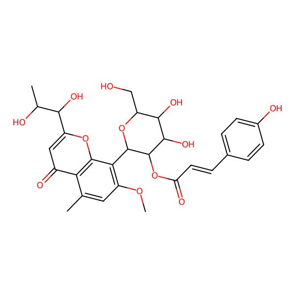 2D Structure of 8-c-glucosyl-(2'-O-cinnamoyl)-7-O-methylaloediol a