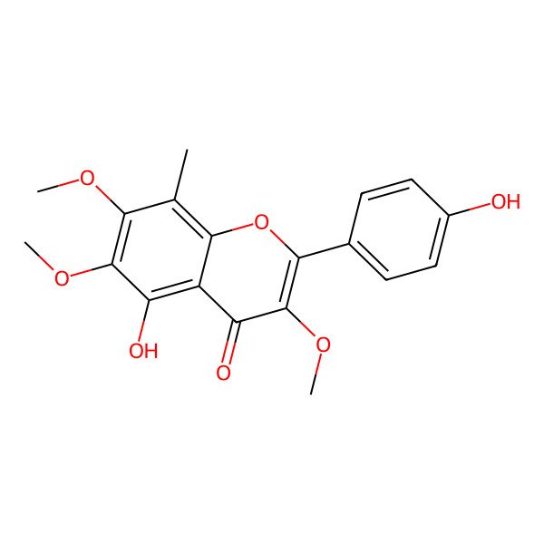 2D Structure of 8-C-Methyl-6-hydroxykaempferol 3,6,7-trimethyl ether