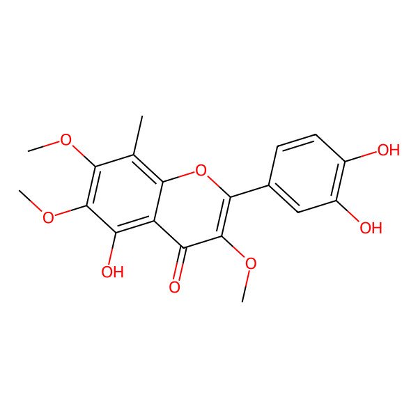 2D Structure of 8-C-Methylquercetagetin 3,6,7-trimethyl ether