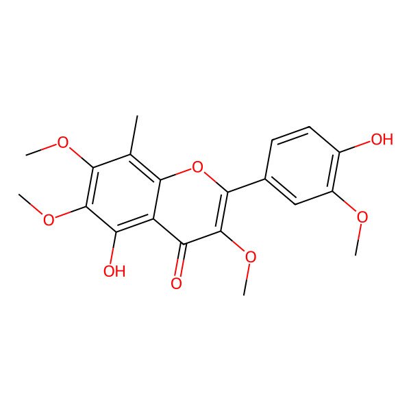 2D Structure of 8-C-Methylquercetagetin 3,6,7,3'-tetramethyl ether