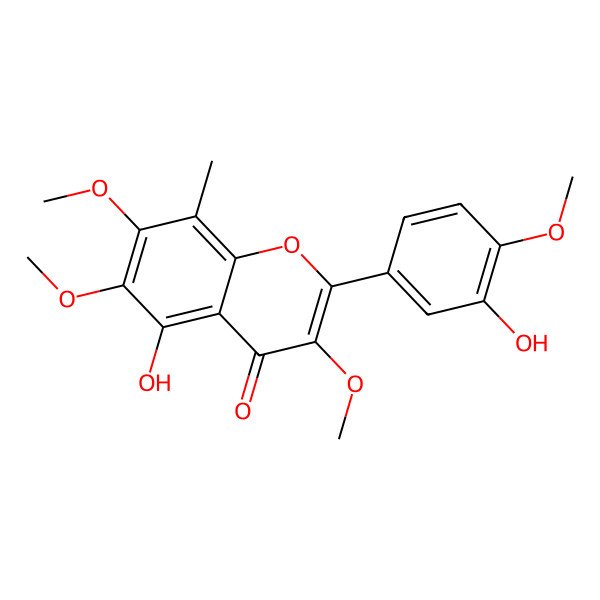 2D Structure of 8-C-Methylquercetagetin 3,6,7,4'-tetramethyl ether