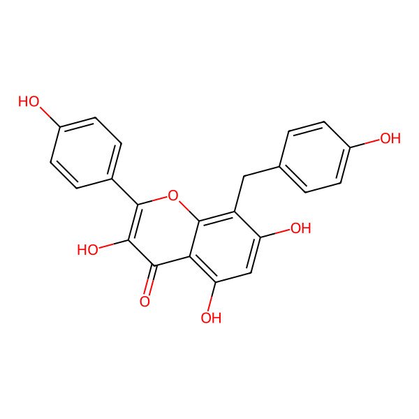2D Structure of 8-C-p-Hydroxybenzylkaempferol