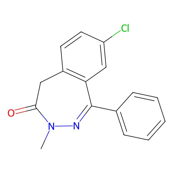 2D Structure of 8-chloro-3-methyl-1-phenyl-5H-2,3-benzodiazepin-4-one