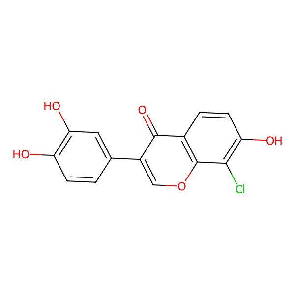 2D Structure of 8-Chloro-3'4', 5, 7-tetrahydroxyisoflavone