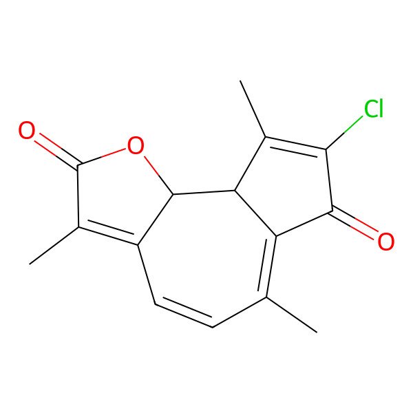 2D Structure of 8-Chloro-3,6,9-trimethyl-9a,9b-dihydroazuleno[4,5-b]furan-2,7-dione