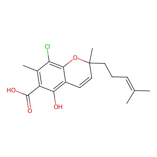 2D Structure of 8-Chlorocannabiorcichromenic acid
