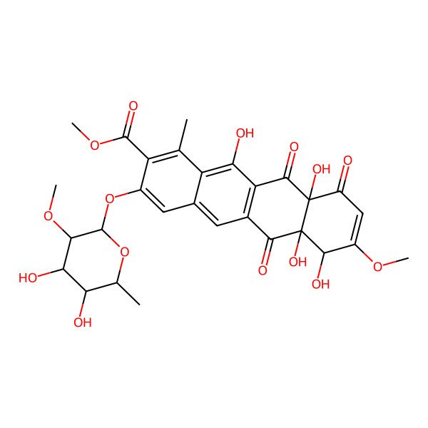 2D Structure of 8-Demethyl-8-(2-O-methyl-alpha-L-rhamnosyl)tetracenomycin C