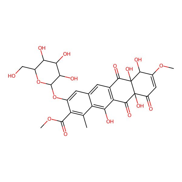 2D Structure of 8-demethyl-8-D-glucosyltetracenomycin C