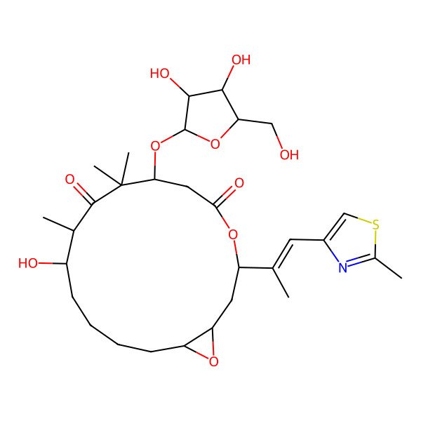 2D Structure of 8-demethyl epothilone A 3-alpha-D-arabinofuranoside